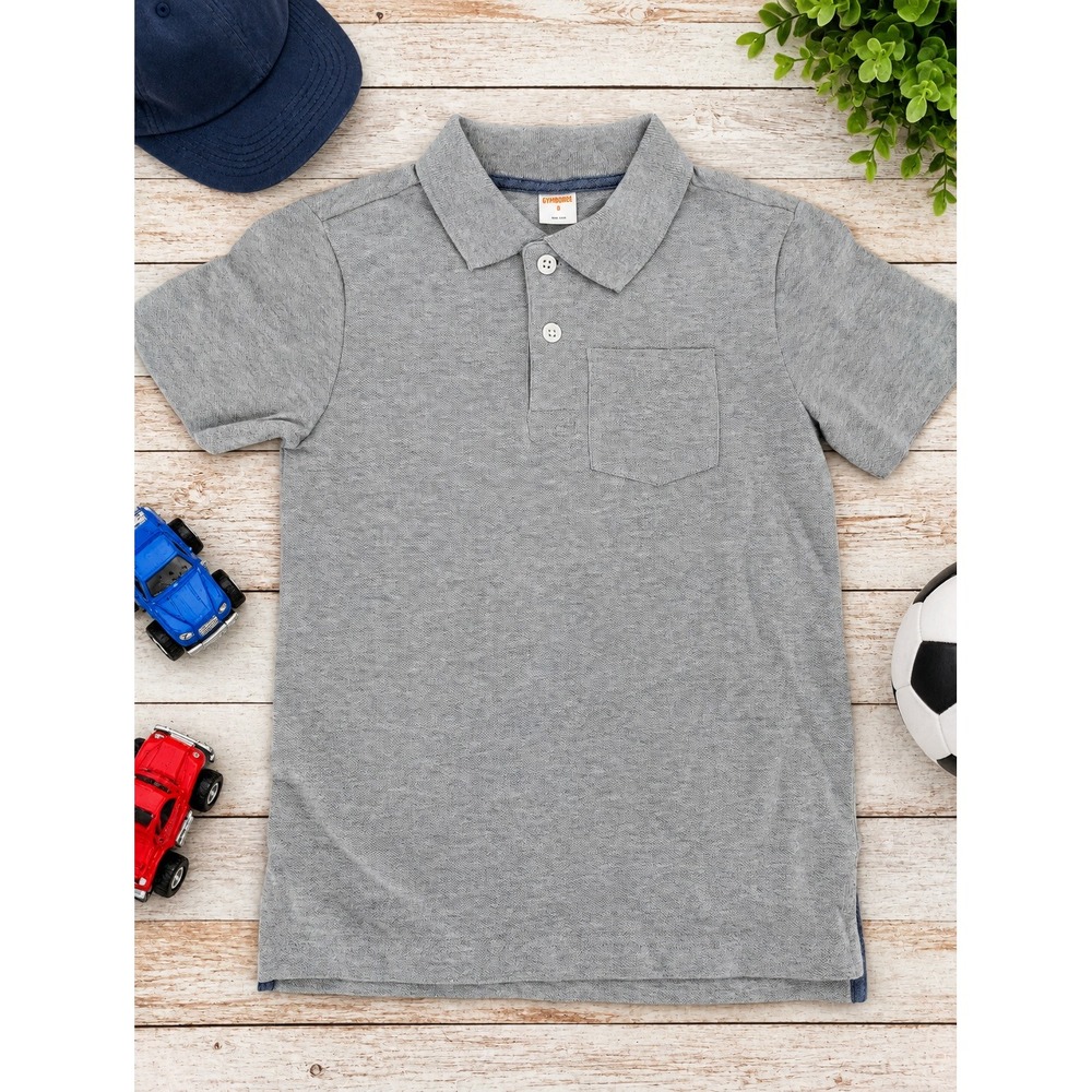 Gymboree Polo Shirt Kids Size 6 Gray Short Sleeve Pocket